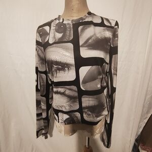 Unknown brand eye pop art long sleeve top XL